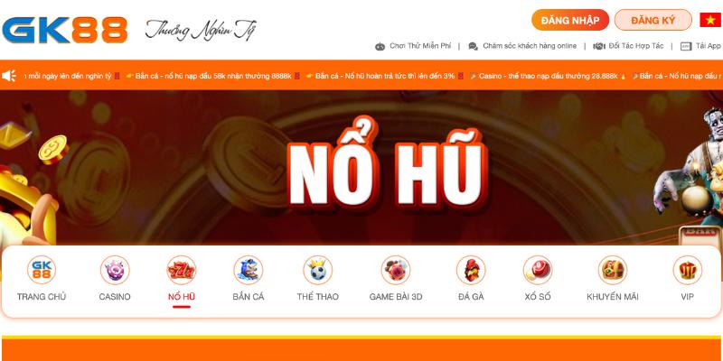 Vào sảnh nổ hũ và tìm kiếm tựa game